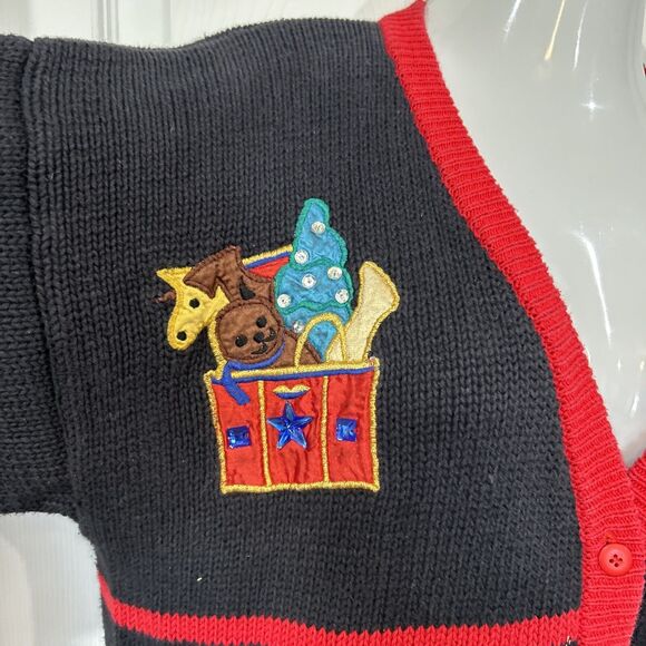 Vintage Christmas Cardigan Sweater Plus Size 2X Work in Progress Gladys Bagley - Picture 8 of 13
